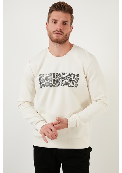 Baskılı Regular Fit Bisiklet Yaka Pamuklu Sweat Erkek Sweat 5905327 indirimleri