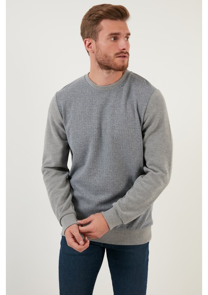 Pamuklu Regular Fit Bisiklet Yaka Sweat Erkek Sweat 59052111