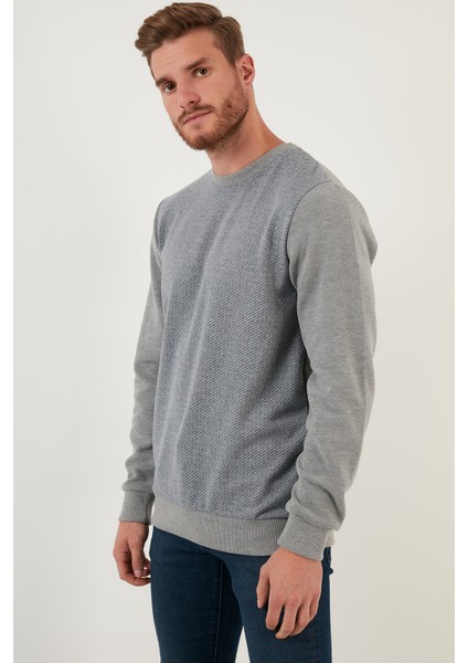 Pamuklu Regular Fit Bisiklet Yaka Sweat Erkek Sweat 59052111