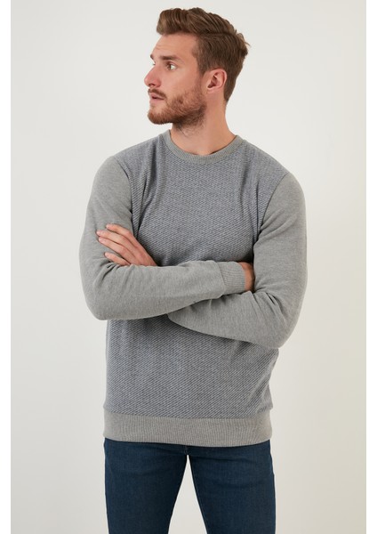 Pamuklu Regular Fit Bisiklet Yaka Sweat Erkek Sweat 59052111