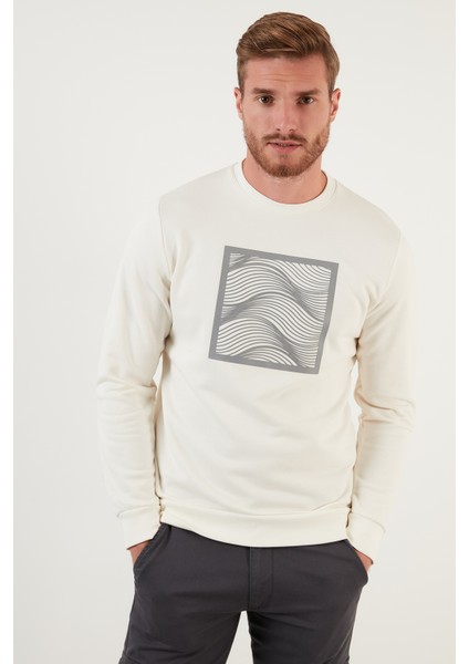 Baskılı Regular Fit Bisiklet Yaka Pamuklu Sweat Erkek Sweat 5905304 fiyatları