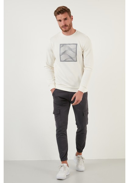 Baskılı Regular Fit Bisiklet Yaka Pamuklu Sweat Erkek Sweat 5905304 modelleri