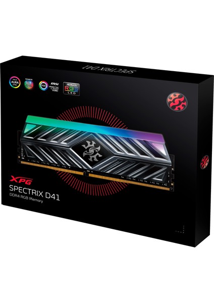 Adata XPG Spectrix RGB 16GB 3600 MHz DDR4 CL18 Ram - Gri AX4U360016G18I-ST41