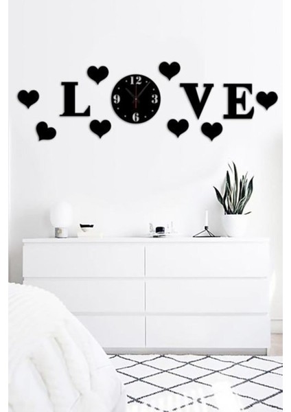 LOVE Duvar Saati Mdf Duvar Dekorasyon Lazer Kesim