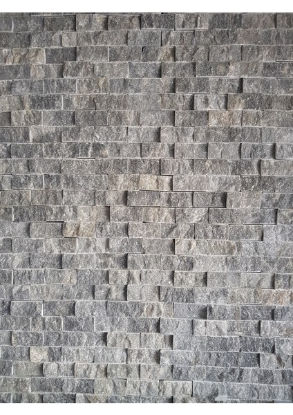 Kütahya Gri̇ 2,5x5 cm Fi̇leli̇ Patlatma Taş Duvar Kaplamasi