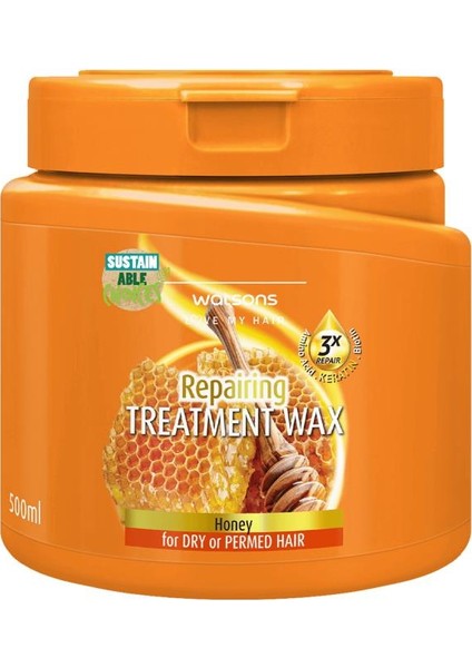 Honey Treatment Wax 500 ml Biotin ve Bal İçeren Onarıcı Saç Maskesi Hidrolize Buğday Proteinli
