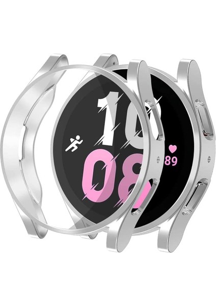 Samsung Galaxy Watch 5 44MMUYUMLU Ekran Koruyucu ve Kasa Koruyucu Silikon Pc Kılıf 360 Sert