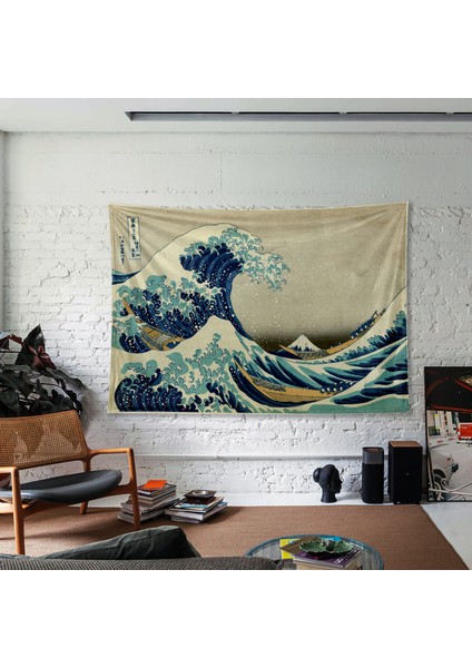 Kanagawa Dalgası Duvar Örtüsü Japon Sanatı Duvar Örtüsü