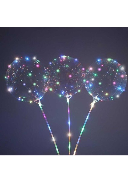 3 Fonksiyonlu Balonlu LED - Işıklı Balon Fonksiyonlu Saplı Şeffaf Işıklı Çubuklu Balon fırsatları