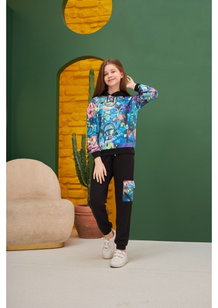 Kız Çocuk Kapüşonlu 2'li Eşofman Takımı (8-12) Yaş Arası fiyatları