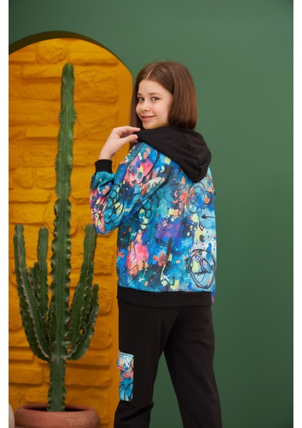 Kız Çocuk Kapüşonlu 2'li Eşofman Takımı (8-12) Yaş Arası modelleri