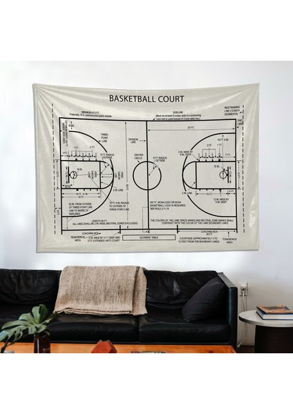 Basketball Court Ivory Duvar Örtüsü Basketbol Oda Dekorasyonu Çocuk Odası Duvar Dekorasyonu fiyatları