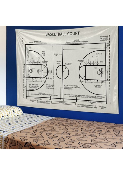Basketball Court Ivory Duvar Örtüsü Basketbol Oda Dekorasyonu Çocuk Odası Duvar Dekorasyonu modelleri