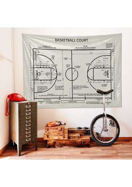 Basketball Court Ivory Duvar Örtüsü Basketbol Oda Dekorasyonu Çocuk Odası Duvar Dekorasyonu fırsatları