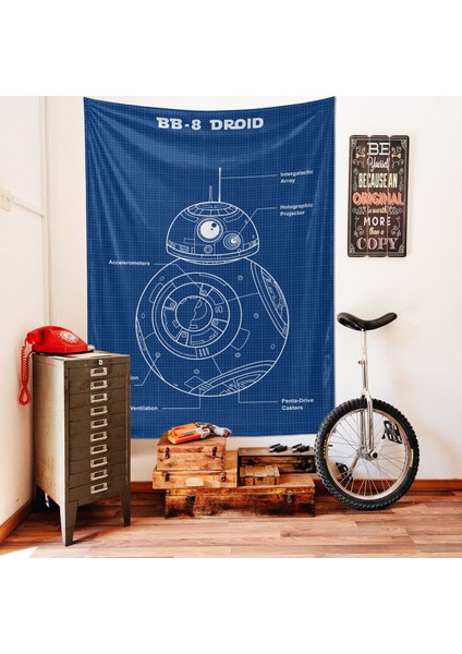Bb8 Droid Star Wars Duvar Örtüsü Blueprint