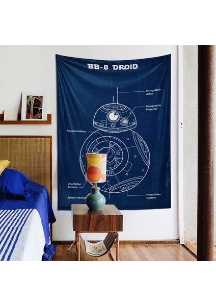 Bb8 Droid Star Wars Duvar Örtüsü Navyblue
