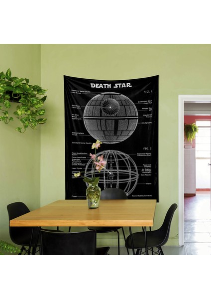 Death Star Chalkboard Star Wars Duvar Örtüsü