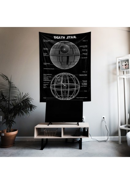 Death Star Chalkboard Star Wars Duvar Örtüsü
