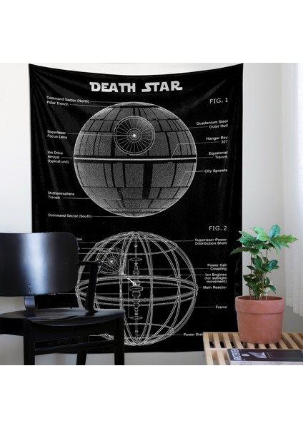 Death Star Chalkboard Star Wars Duvar Örtüsü
