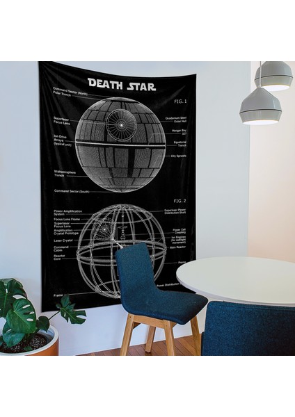 Death Star Chalkboard Star Wars Duvar Örtüsü