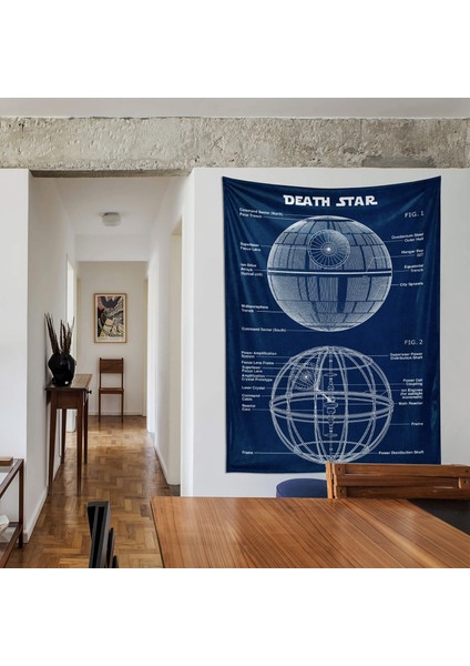 Death Star Navyblue Star Wars Duvar Örtüsü