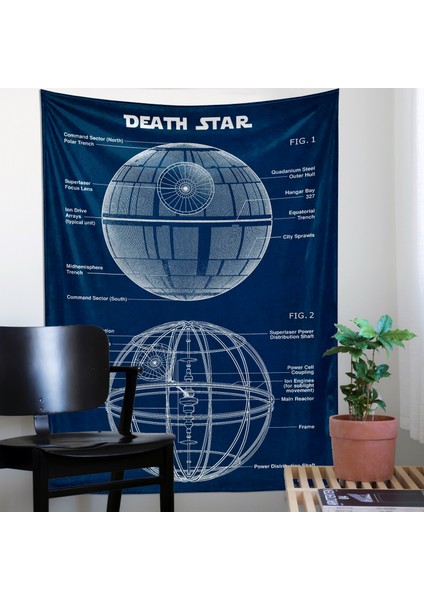 Death Star Navyblue Star Wars Duvar Örtüsü