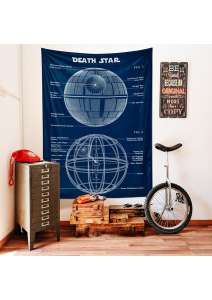 Death Star Navyblue Star Wars Duvar Örtüsü