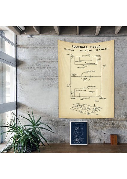 Futbol Sahası Duvar Örtüsü Vintage Eskitme Efektli Çocuk Odası Dekorasyon fiyatları