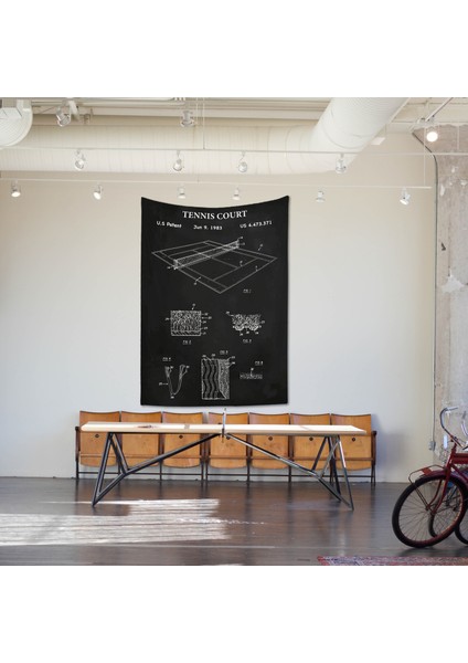 Tenis Duvar Örtüsü Chalkboard