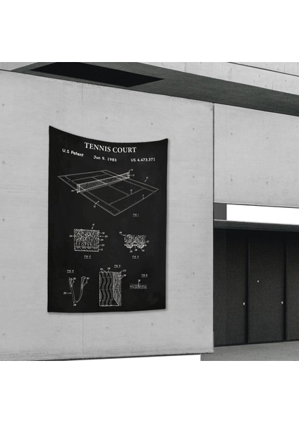 Tenis Duvar Örtüsü Chalkboard