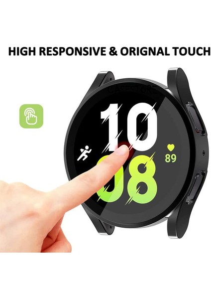 Samsung Galaxy Watch 5 40MM Uyumlu Ekran Koruyucu ve Kasa Koruyucu Silikon Pc Kılıf 360 Sert