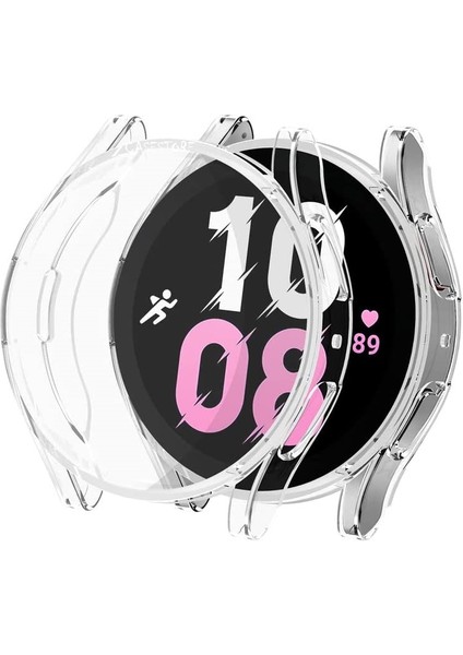 Samsung Galaxy Watch 5 40MM Uyumlu Ekran Koruyucu ve Kasa Koruyucu Silikon Pc Kılıf 360 Sert
