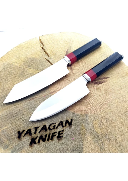 Profesyonel Santoku Şef Bıçağı Seti 2'li