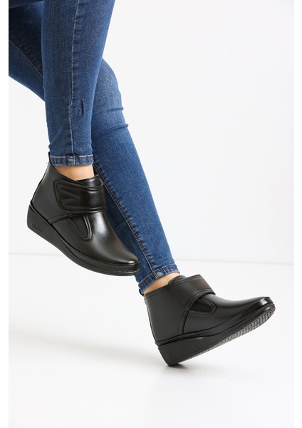 Kadın Siyah Anne Botu Ortopedik Bot Bootie Klasik Ayakkabı Kışlık Bot Günlük Ayakkabı Postal Çizme Anne Ayakkabısı modelleri