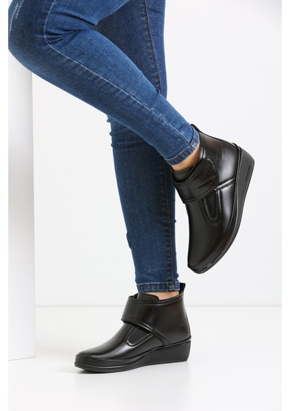 Kadın Siyah Anne Botu Ortopedik Bot Bootie Klasik Ayakkabı Kışlık Bot Günlük Ayakkabı Postal Çizme Anne Ayakkabısı fırsatları