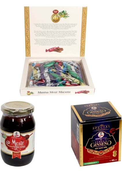 Mesir Macunu Aile Seti 450 gr Klasik Macun 195 gr ve 43 gr Ferula Ginseng Macun 3'lü