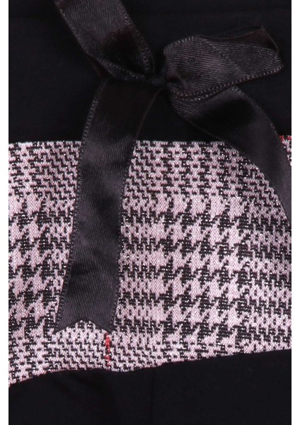 Kız Çocuk Tayt Simli Ekose Detaylı 12 Yaş Siyah modelleri