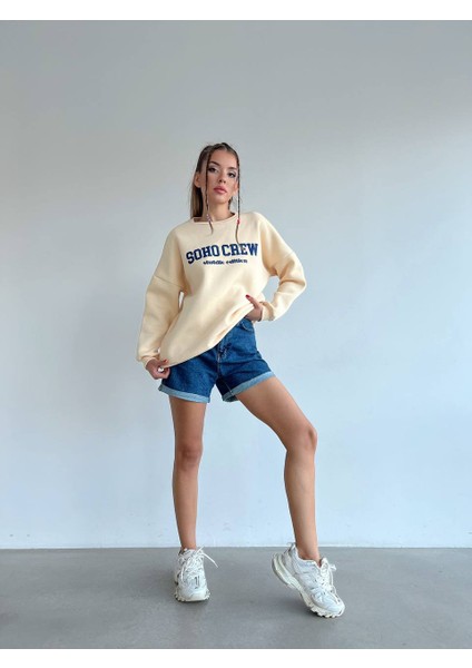 Kadın Baskılı Şardonlu Krem Sweatshirt fırsatları