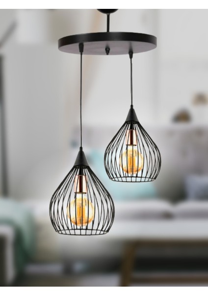 Armut 2'li Siyah Avize