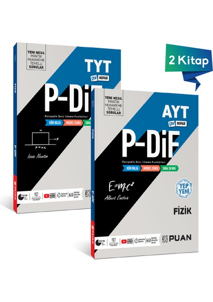 Puan Yayınları TYT Fizik AYT Fizik PDİF Konu Anlatım Föyleri Kazandıran Set