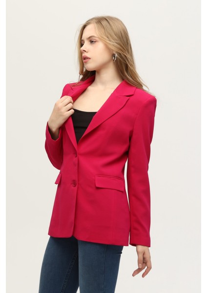 Fuşya Vatkalı Astarlı Blazer Ceket 0105110.12