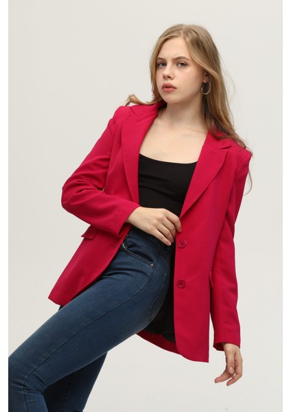 Fuşya Vatkalı Astarlı Blazer Ceket 0105110.12 fırsatları