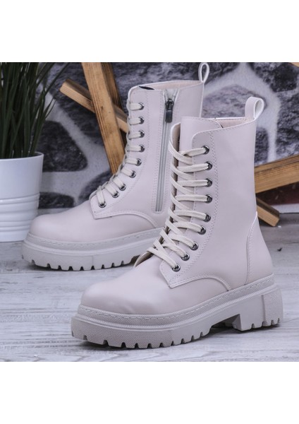 Kadın Bağcıklı Fermuarlı Postal Düz Bot fiyatları