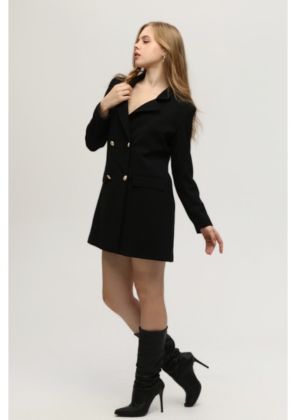 Siyah Astarlı Düğme Kapamalı Blazer Ceket 0105123.01 fiyatları