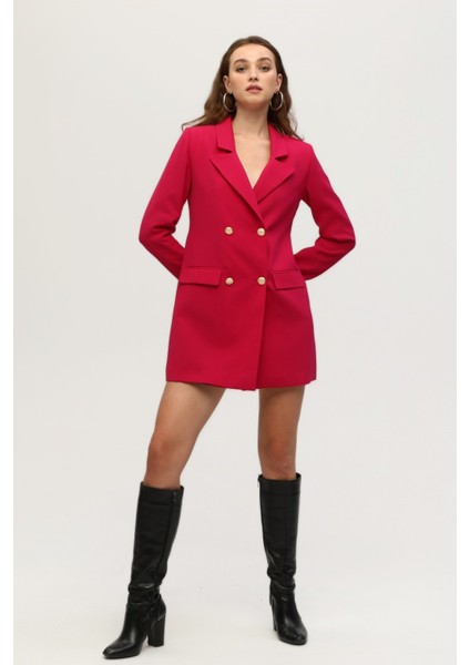 Fuşya Astarlı Düğme Kapamalı Blazer Ceket 0105123.12 fiyatları