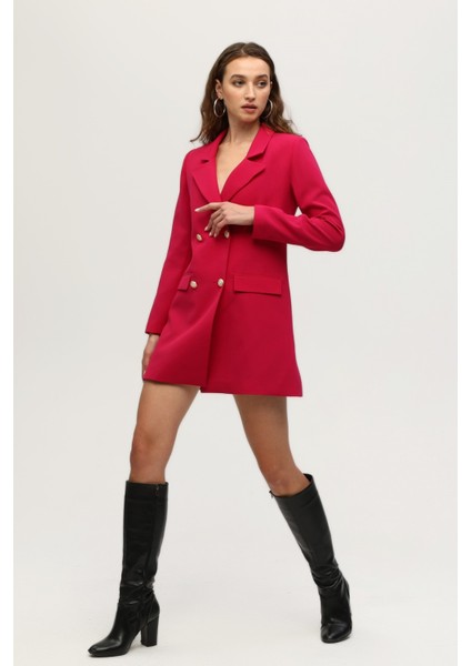 Fuşya Astarlı Düğme Kapamalı Blazer Ceket 0105123.12 modelleri