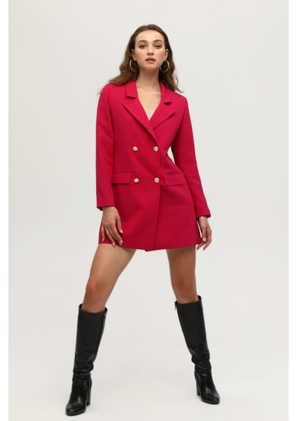 Fuşya Astarlı Düğme Kapamalı Blazer Ceket 0105123.12 fırsatları