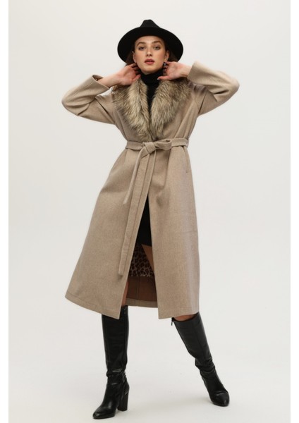 Taş Seyyar Kürklü Leopar Astarlı Kaşe Kaban 0108070.50 modelleri