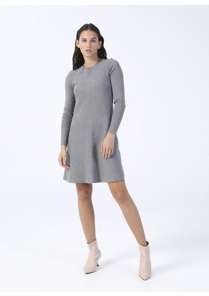 Siyah Kadin Elbise Vmnancy Ls Knit Dress Noos