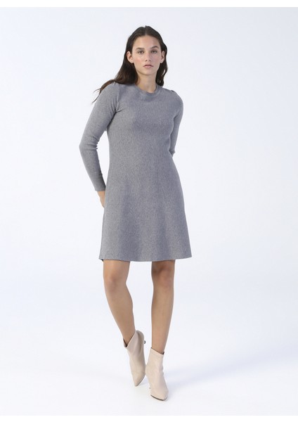 Siyah Kadin Elbise Vmnancy Ls Knit Dress Noos